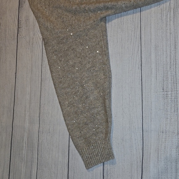 Halogen Women's Sequined Knit Sweater Beige Size XL NWOT - Picture 5 of 9